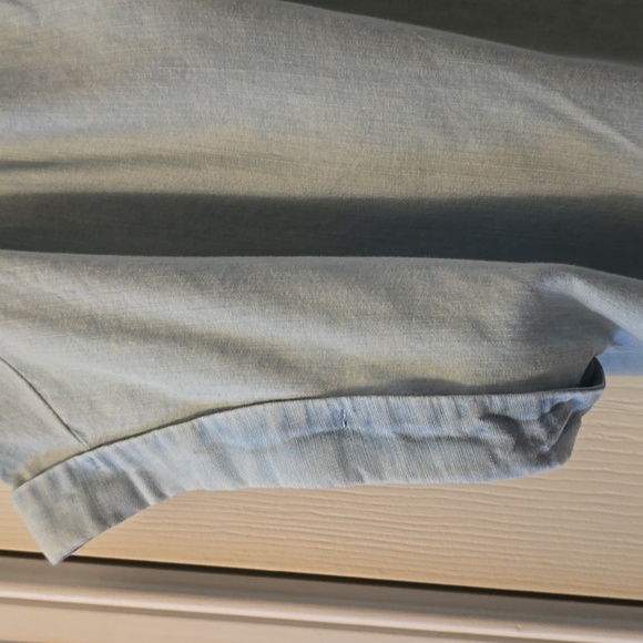 A.N.A WOMENS PETITE PLUS SIZE BLUE LIGHT WASH SHORT SLEEVE FRONT BUTTON TOP PXL - Picture 4 of 15